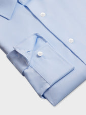 Chemise Non Iron Regular En Coton Jacquard Bleu Ciel