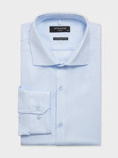 Chemise non-iron slim en coton Jacquard bleu ciel