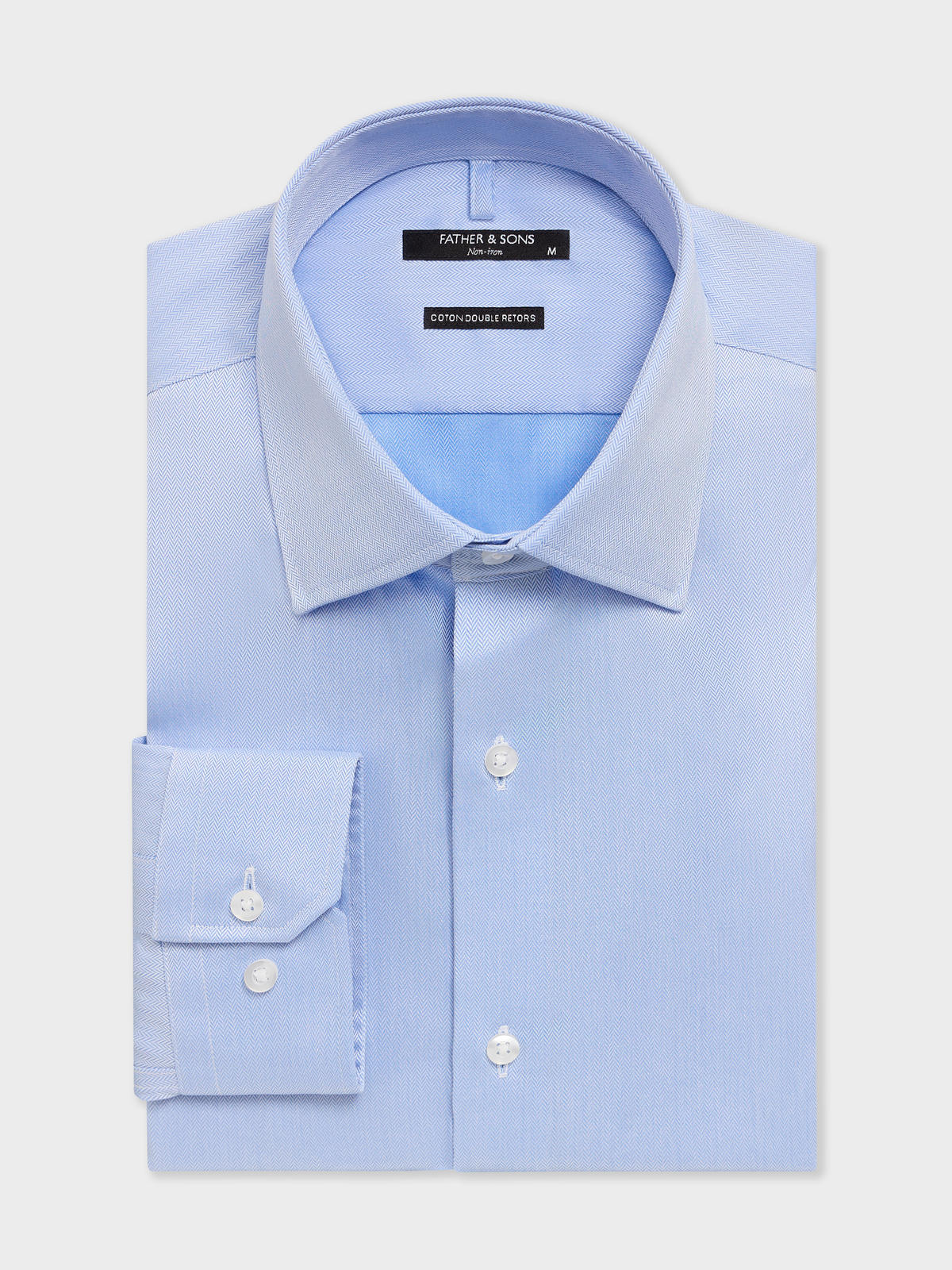 Chemise Non Iron Slim En Coton Chevron Bleu