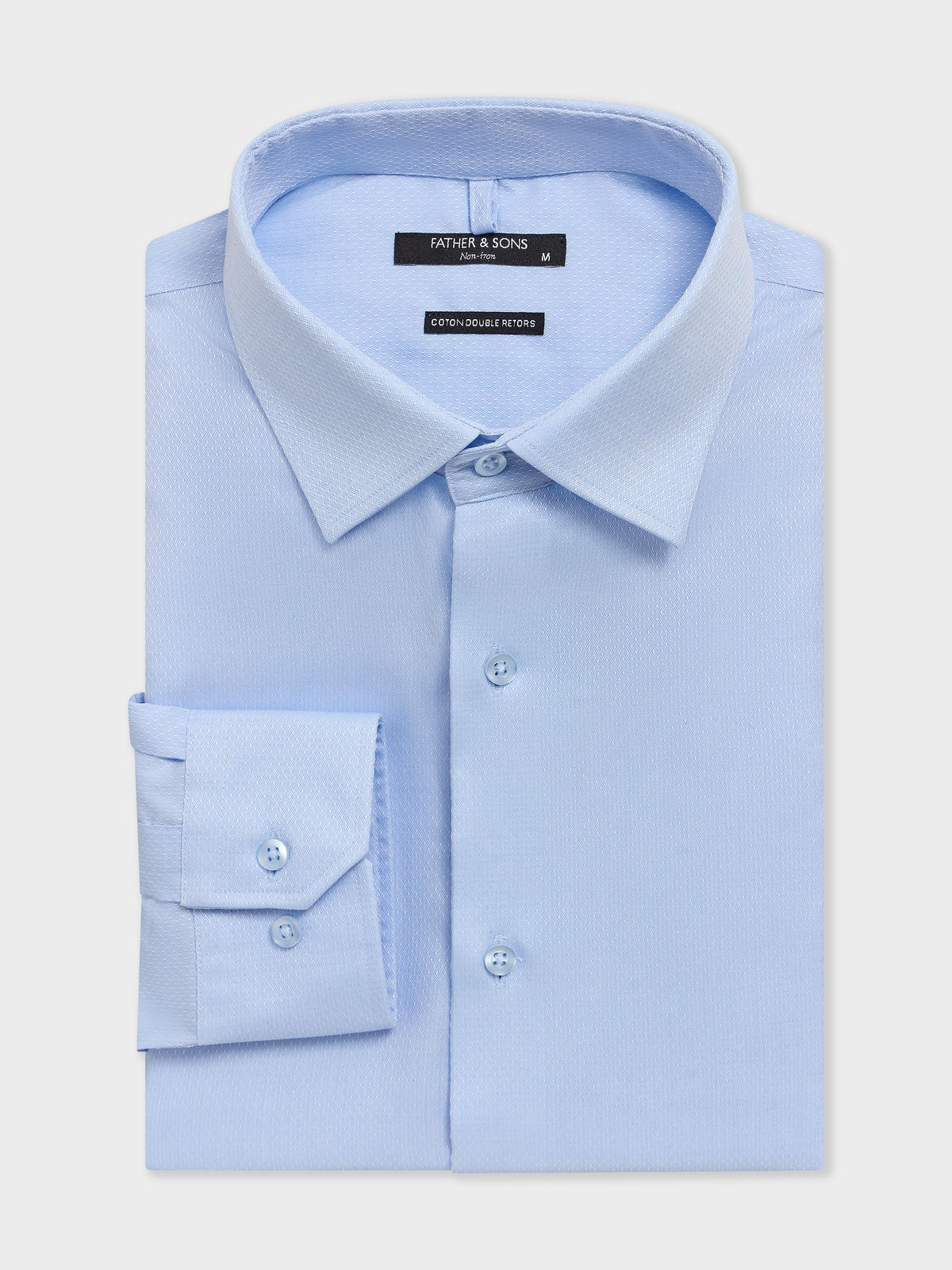 Chemise Non Iron Regular En Coton Jacquard Bleu