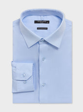 Chemise non-iron regular en coton Jacquard bleu