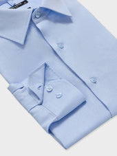 Chemise Non Iron Regular En Coton Jacquard Bleu