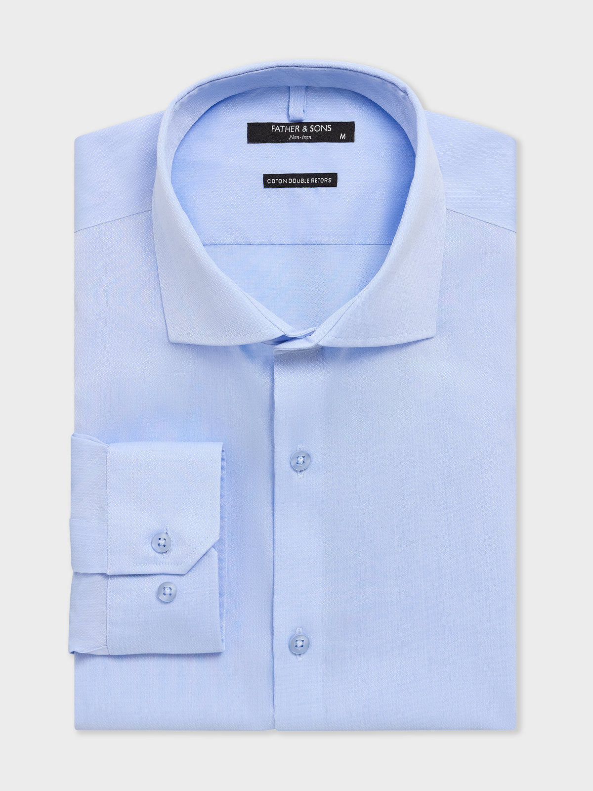 Chemise Non Iron Slim En Coton Jacquard Bleu