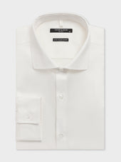 Chemise non-iron regular en coton façonné écru