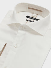 Chemise Slim En Satin De Coton Cru