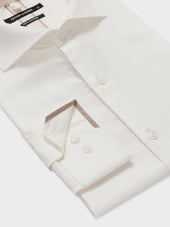 Chemise Slim En Satin De Coton Cru
