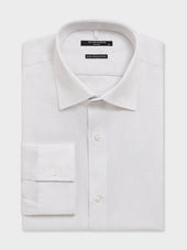 Chemise non-iron slim en coton façonné gris
