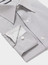Chemise Non Iron Slim En Popeline De Coton Rayures Grises