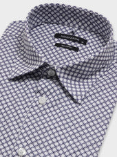 Chemise Loose En Popeline De Coton Motif Bleu Indigo
