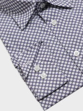 Chemise Loose En Popeline De Coton Motif Bleu Indigo