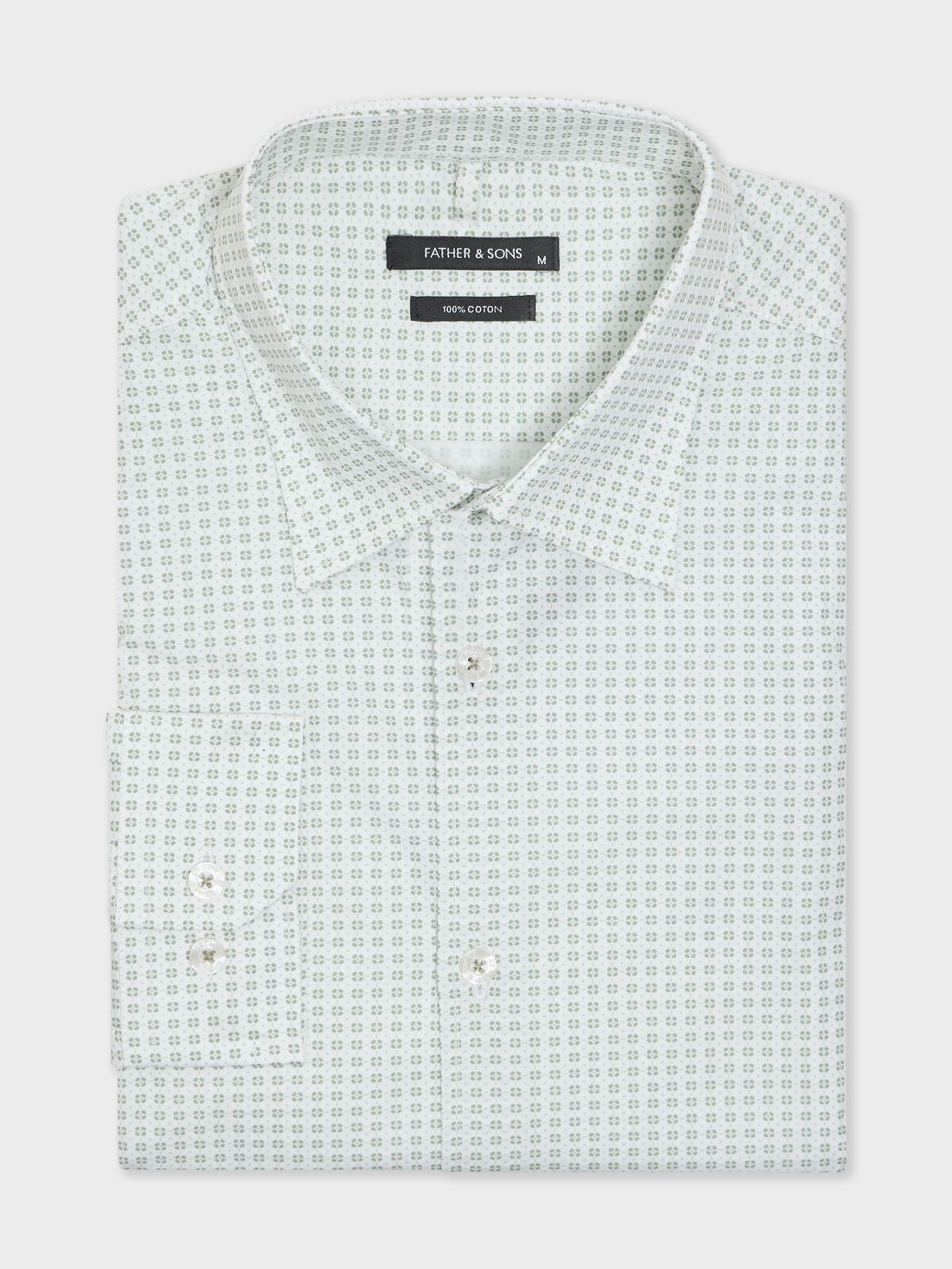 Chemise Regular En Popeline De Coton Motif Kaki