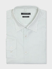 Chemise regular en popeline de coton à motif kaki