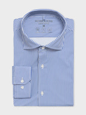 Chemise slim en maille bleu marine à rayures