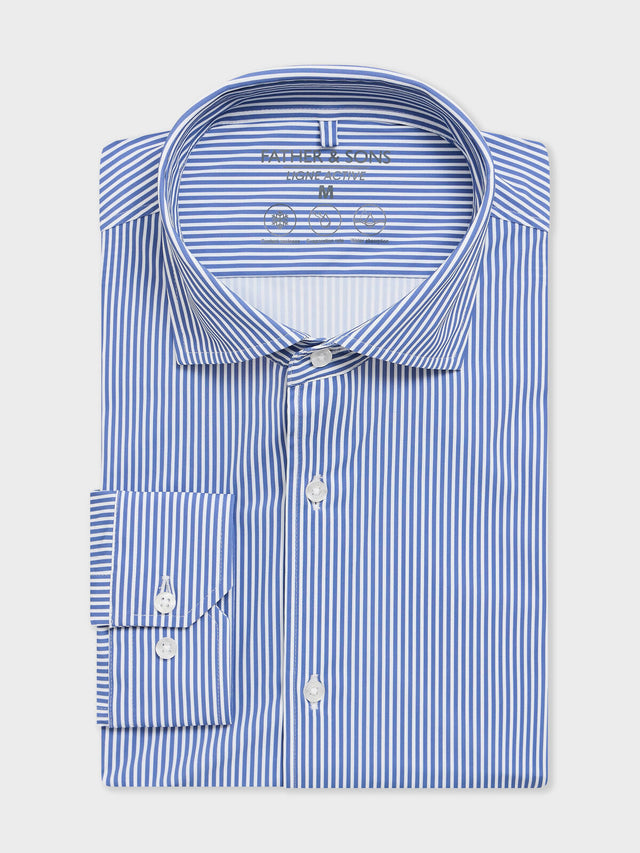 Chemise slim en maille bleu marine à rayures