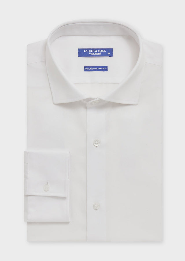Chemise habillée non-iron Regular en twill de coton uni blanc