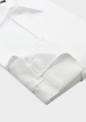 Chemise Habill E Regular En Satin De Coton Uni Blanc