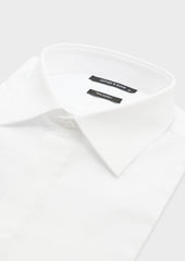 Chemise Habill E Regular En Satin De Coton Uni Blanc