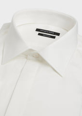Chemise Habill E Regular En Satin De Coton Uni Cru
