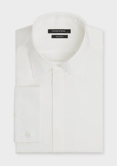 Chemise habillée Regular en satin de coton uni écru