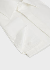 Chemise Habill E Regular En Satin De Coton Uni Cru