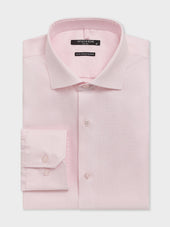 Chemise non-iron regular en coton façonné rose