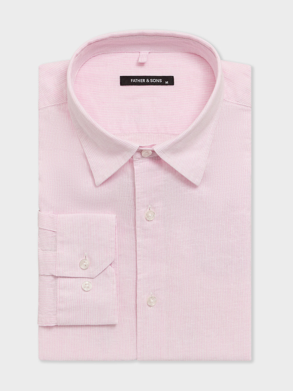 Chemise Slim En Pinpoint De Lin Et Coton Roses Rayures