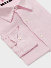 Chemise Slim En Pinpoint De Lin Et Coton Roses Rayures