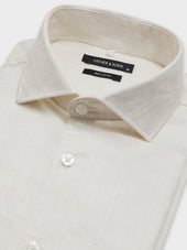 Chemise Regular En Popeline De Coton Beige