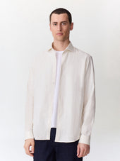 Chemise Regular En Popeline De Coton Beige