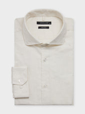 Chemise regular en popeline de coton beige