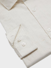 Chemise Regular En Popeline De Coton Beige