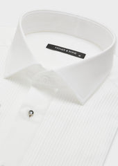 Shirt Habill E Slim En Satin De Coton Stretch Uni Blanc