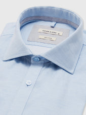 Chemise Slim En Popeline De Coton Bleu Ciel
