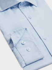 Chemise Slim En Popeline De Coton Bleu Ciel