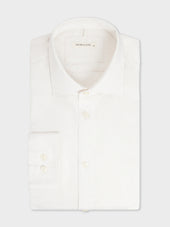 Chemise Slim en coton chevron écru