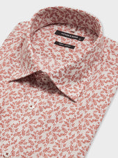 Chemise Slim En Popeline De Coton Motif Fleuri