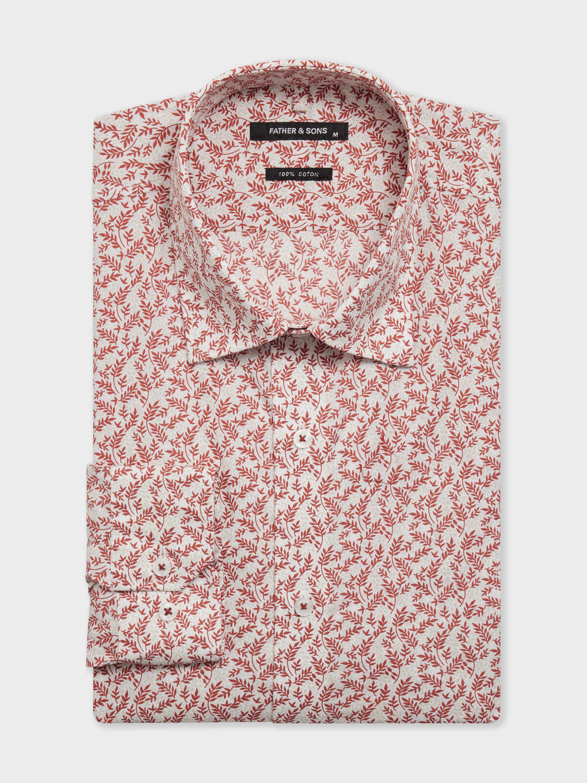 Chemise Slim En Popeline De Coton Motif Fleuri