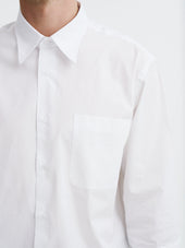 Chemise Loose En Satin De Coton Blanc