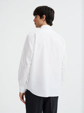 Chemise Loose En Satin De Coton Blanc
