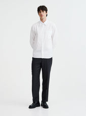 Chemise Loose En Satin De Coton Blanc