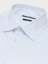 Chemise Regular En Popeline De Coton Motif Bleu Ciel