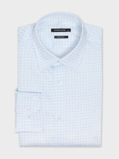 Chemise regular en popeline de coton à motif bleu ciel