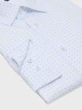 Chemise Regular En Popeline De Coton Motif Bleu Ciel