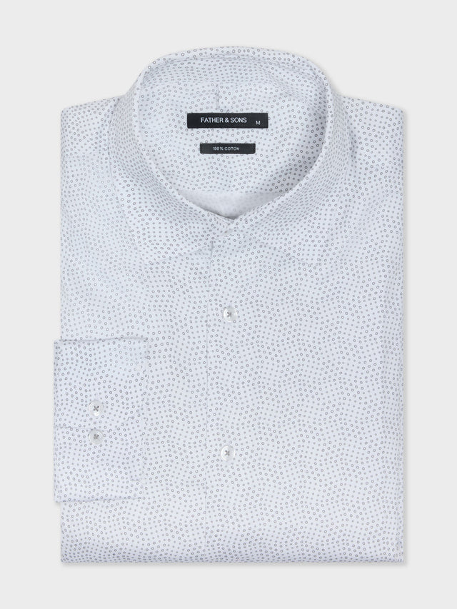Chemise regular en popeline de coton à motif noir