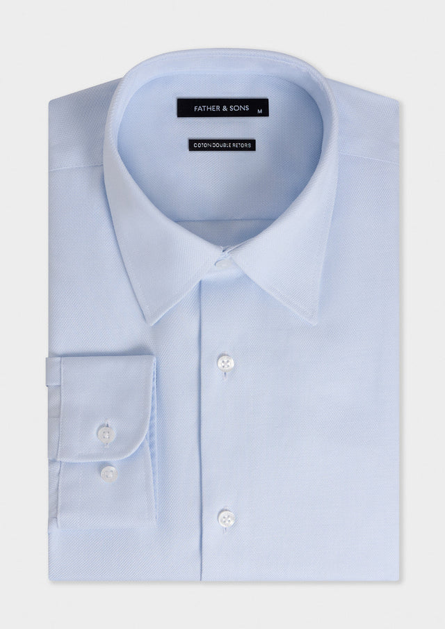Chemise non-iron regular en coton Jacquard bleu pâle