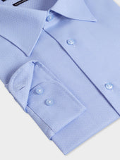 Shirt Non Iron Regular En Coton Chevron Bleu