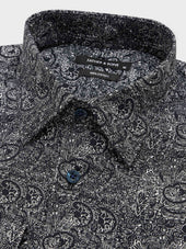 Chemise Regular En Popeline De Coton Bleu Marine Motif Cachemire