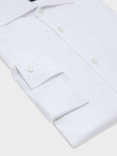 Chemise Regular En Satin De Coton Blanc