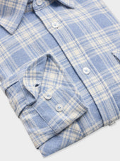 Chemise Regular En Popeline De Coton M Lang Bleu Carreaux