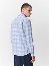 Chemise Regular En Popeline De Coton M Lang Bleu Carreaux